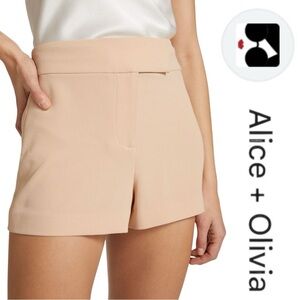 Alice + Olivia Mara Crossover Shorts Color #Almond NWT Sz 8